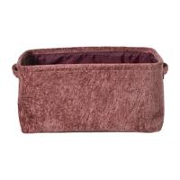Mand chenille - rood - 36x26x18 cm