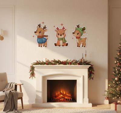 Kerst sticker schattige rendieren