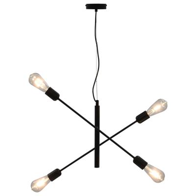 VidaXL Plafondlamp met filament peren 2 w e27 zwart
