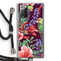 Papegaaien: Samsung Galaxy Note 20 / Note 20 5G Transparant Hoesje met koord