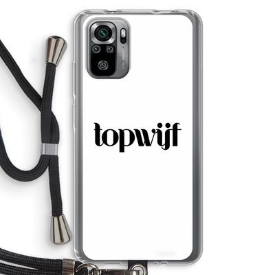 Topwijf Wit: Xiaomi Redmi Note 10S Transparant Hoesje met koord