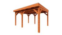 Trendhout Overkapping Mensa 440x400 cm- Plat dak- Onbehandeld lariks Douglas hout- Trendhout