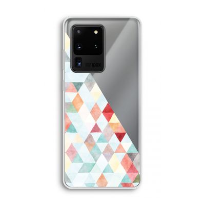 Gekleurde driehoekjes pastel: Samsung Galaxy S20 Ultra Transparant Hoesje