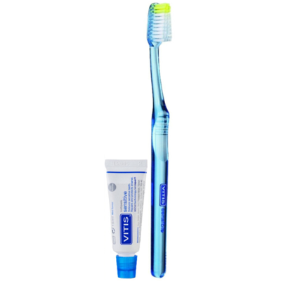 Vitis Sensitive Kit - Tandenborstel + Mini Tandpasta 15 ml