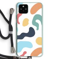 Memphis Shapes Blue: Pixel 5a 5G Transparant Hoesje met koord