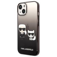 Karl Lagerfeld Gradient Karl & Choupette iPhone 14 Cover - Zwart