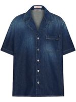 Valentino Garavani chemise en jean à manches courtes - Bleu