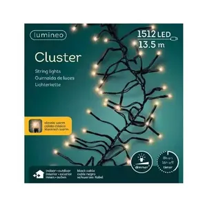 Lumineo clusterverlichting 13,5m - 1512l klassiek wit - binnen/ buiten