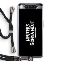 Neuters (zwart): Samsung Galaxy A80 Transparant Hoesje met koord