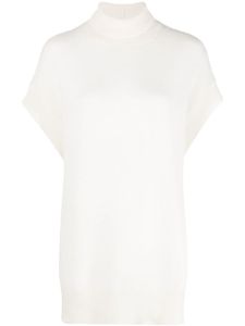 Fabiana Filippi t-shirt en maille brossée à col roulé - Blanc