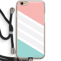 Strepen pastel: iPhone 6 / 6S Transparant Hoesje met koord