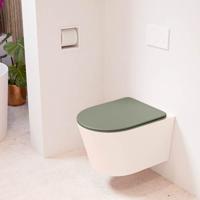 Wandcloset Mondiaz Lavie | Zonder spoelrand | Incl.Toiletzitting-Army | Keramiek | Rosee Wandcloset Mondiaz Lavie | Zonder spoelrand | Incl.Toiletzitting-Army | Keramiek | Rosee