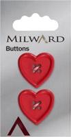 Milward Knoop Hart Rood 22mm (2 stuks) - thumbnail