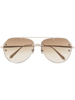 Linda Farrow lunettes de soleil Duit à monture aviateur - Marron
