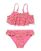 HEMA Kinderbikini rib schelpen roze (roze)