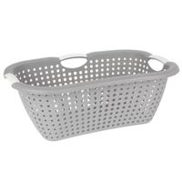 Storage Solutions wasmand - grijs - 26 liter - kunststof - 40 x 60 x 22 cm - Draagwasmand