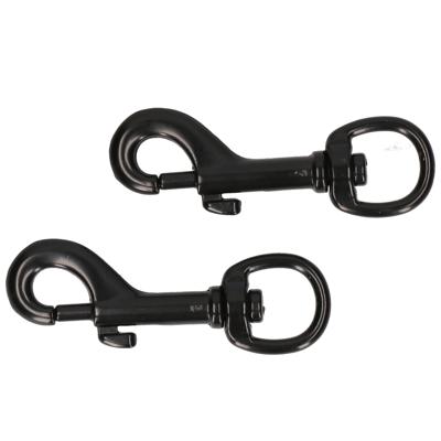 Musketonhaken - 2x stuks - zwart gelakt - 8,1 x 1,6 cm - zamac - musketonhaak hondenlijn Musketonhaken - 2x stuks - zwart gelakt - 8,1 x 1,6 cm - zamac - musketonhaak hondenlijn