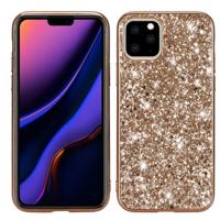 Glitter poeder schokbestendig TPU beschermende case voor iPhone XIR (2019) (goud)