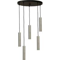 Masterlight HanglampRun Ø50 ronde plaat - 5x GU10 - nikkel mat - 2382-05-37-50-5