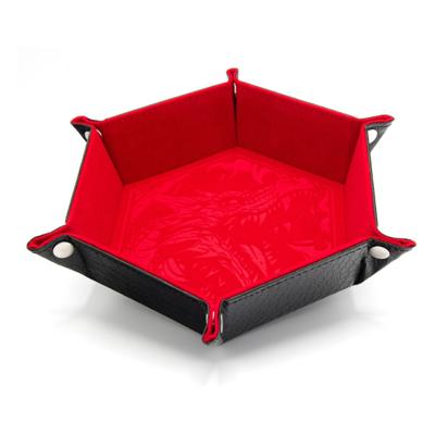 CritStones Folding Dice Tray Dragon Skin Edition Red