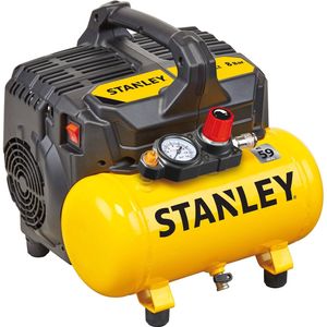 Stanley Compressor DN200/8/6 - Luchtcompressor 8 Bar - 6L - 105L/Min - Met Handvat en Anti-Slip Voeten - Olievrij - Geel