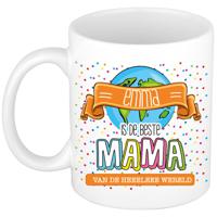 Naam mok mama Emma - wit - de beste - keramiek - 300 ml - Moederdag/verjaardag