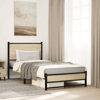 Bedframe zonder matras metaal sonoma eikenkleurig 80x200 cm