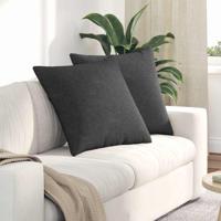 VidaXL Sofa kussens 2 stuks donkergrijs 60 x 60 cm cordstof