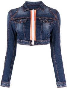 DSQUARED2 veste en jean à coupe crop - Bleu