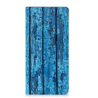 Motorola Moto G54 Book Wallet Case Wood Blue - thumbnail