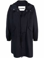 Jil Sander parka à logo imprimé - Bleu