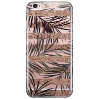 iPhone 6/6s transparant hoesje - Rose gold leaves