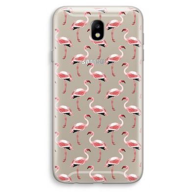 Flamingoprint groen: Samsung Galaxy J7 (2017) Transparant Hoesje