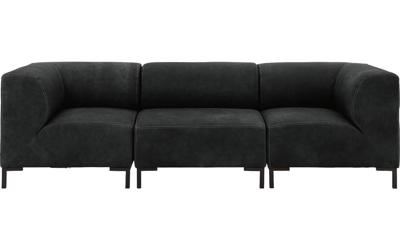 Goossens Excellent Bank Marshall zwart, leer, 1,5-zits, urban industrieel