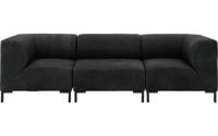 Goossens Excellent Bank Marshall zwart, leer, 1,5-zits, urban industrieel