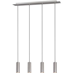 LED Hanglamp - Trion Mary - GU10 Fitting - 4-lichts - Rechthoek - Mat Nikkel - Aluminium