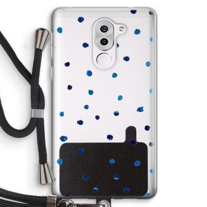 Blauwe stippen: Honor 6X Transparant Hoesje met koord