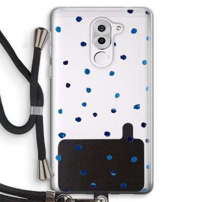 Blauwe stippen: Honor 6X Transparant Hoesje met koord