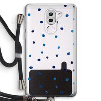 Blauwe stippen: Honor 6X Transparant Hoesje met koord