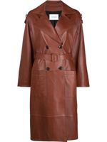 Yves Salomon trench oversize en peau d'agneau - Marron