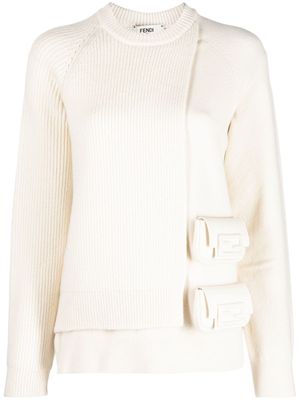 FENDI pull à design superposé - Tons neutres