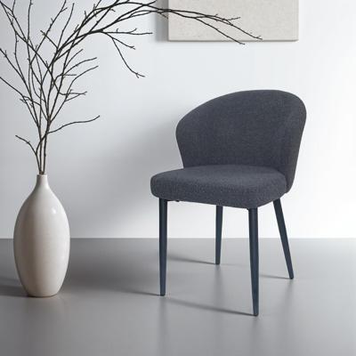 Livingfurn Eetkamerstoel 'Laura' Bouclé, kleur Antraciet