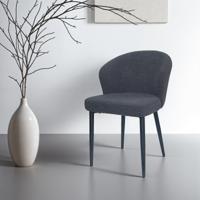 Livingfurn Eetkamerstoel 'Laura' Bouclé, kleur Antraciet