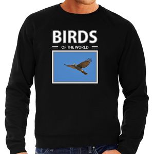 Havik roofvogels sweater / trui met dieren foto birds of the world zwart voor heren