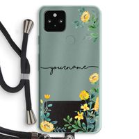Gele bloemen: Pixel 5a 5G Transparant Hoesje met koord