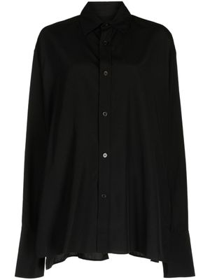 Yohji Yamamoto chemise à empiècements drapés - Noir