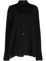 Yohji Yamamoto chemise à empiècements drapés - Noir - thumbnail