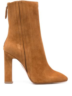 Aquazzura bottes Joplin 105 mm à bout en amande - Marron