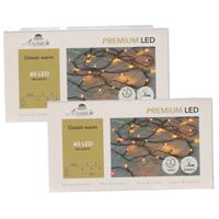 Kerstverlichting premium - 2x - 40 led lampjes - warm wit - 400 cm - lichtsnoer