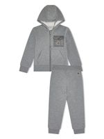 Moncler Enfant survêtement en coton à patch logo - Gris - thumbnail